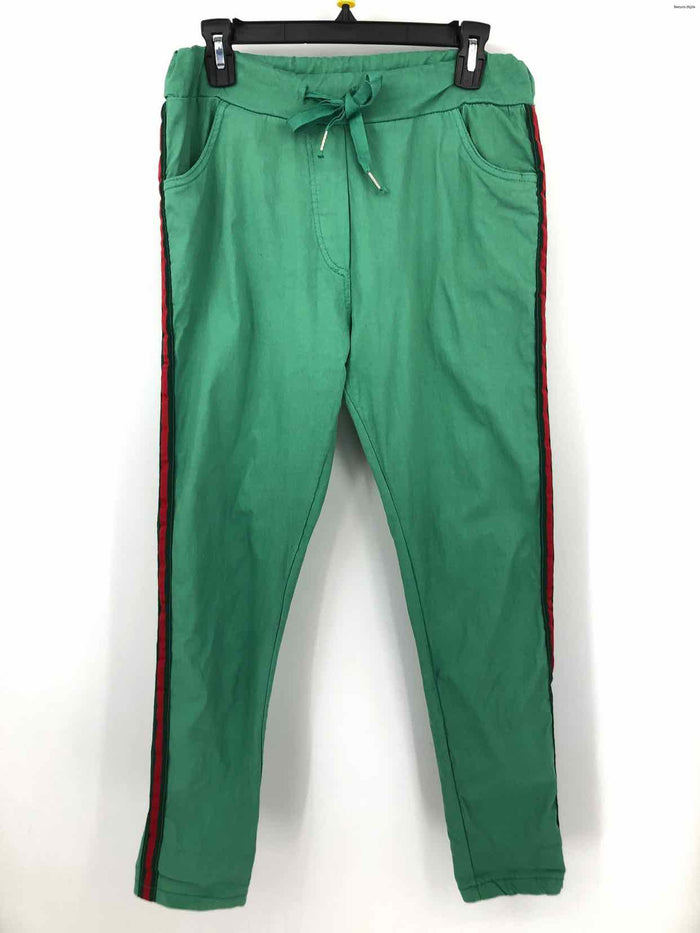 VENTI6 Green Red Italian Made Striped Size LARGE  (L) Pants