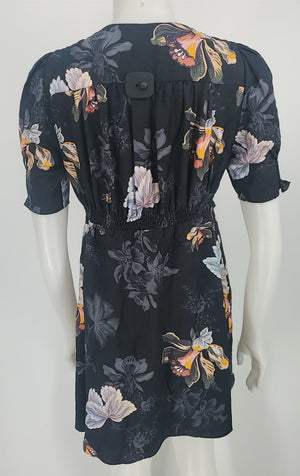 ALL SAINTS Black Pink Multi Butterflies Short Sleeves Size 6  (S) Dress