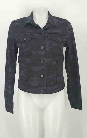 SANCTUARY Black Navy Multi-Color Camouflage Longsleeve Jacket