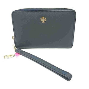 TORY BURCH Navy Gold Pre Loved AS IS Zip Around Wallet