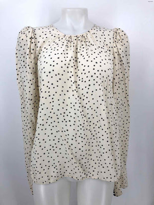 ESSENTIEL Off White Black Dot Print Longsleeve Size 40 (MED) Top