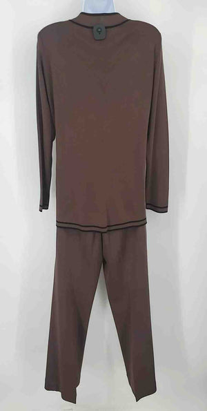 MISOOK Brown Black Trim Woven Jacket & Pants Size MEDIUM (M) 2PC Set