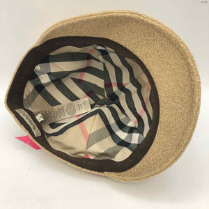 BURBERRY Goldtone Wool Blend Pre Loved Hat