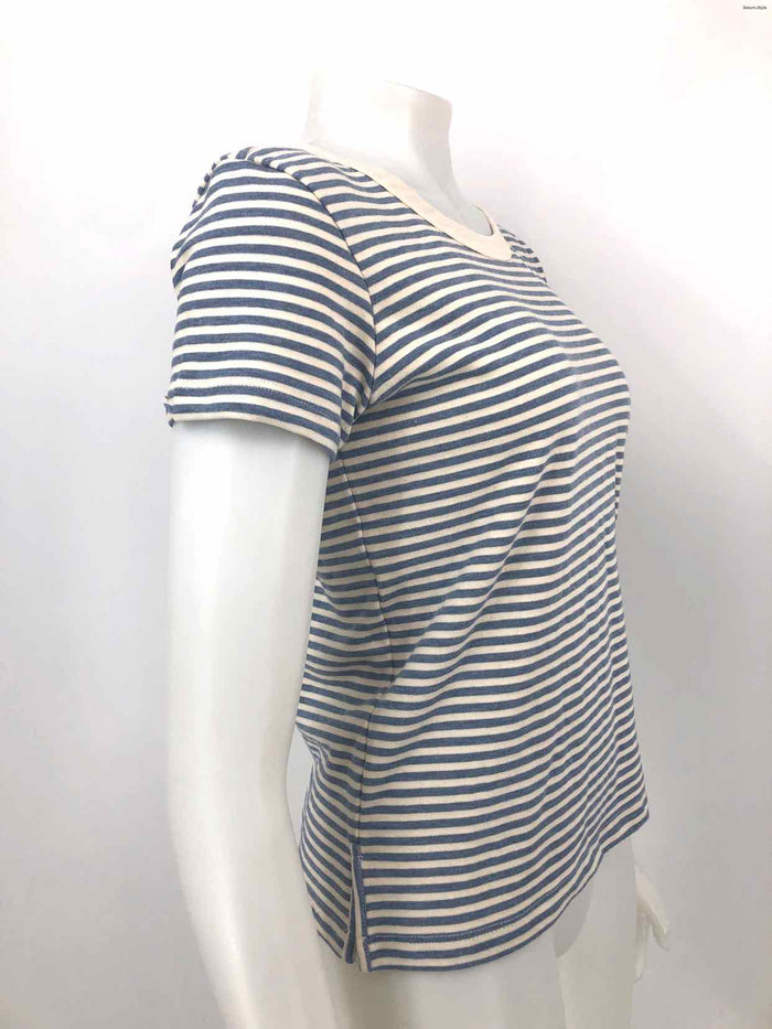 CURRENT ELLIOT Cream Gray Made in USA Striped Short Sleeves Size 0  (XS) Top