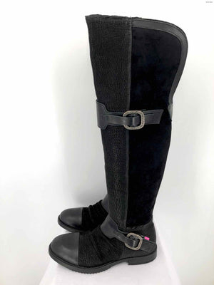 FREE PEOPLE Black Leather Knee High Shoe Size 37 US: 7 Boots