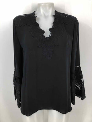 KOBI HALPERIN Black Embroidered Sleeve Design Size LARGE  (L) Top