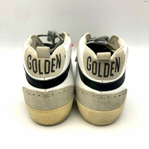 GOLDEN GOOSE White Silver Leather Made in Italy Lace Sneaker Shoes