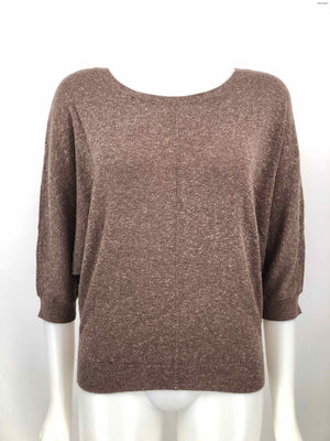 VINCE Mocha White Wool Blend Speckled Pullover Size SMALL (S) Top