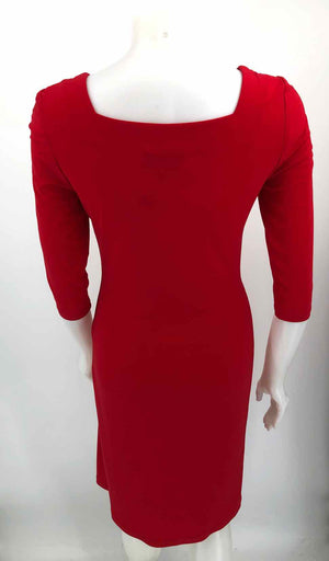 JOSEPH RIBKOFF Red Ruched Size 4  (S) Dress