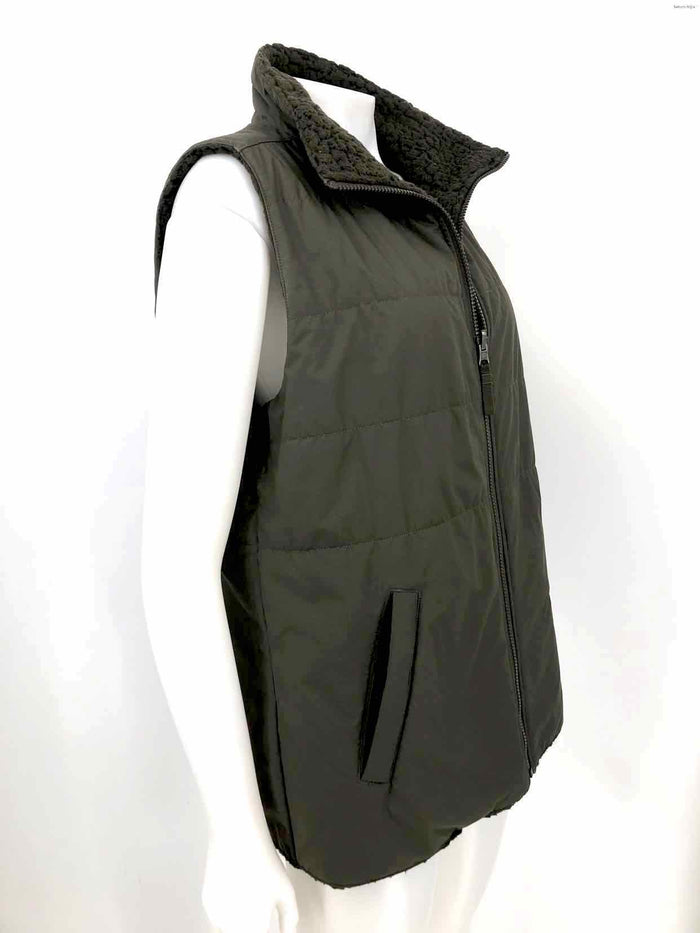 THE NORTH FACE Olive Silk Blend Vest Women Size LARGE  (L) Jacket