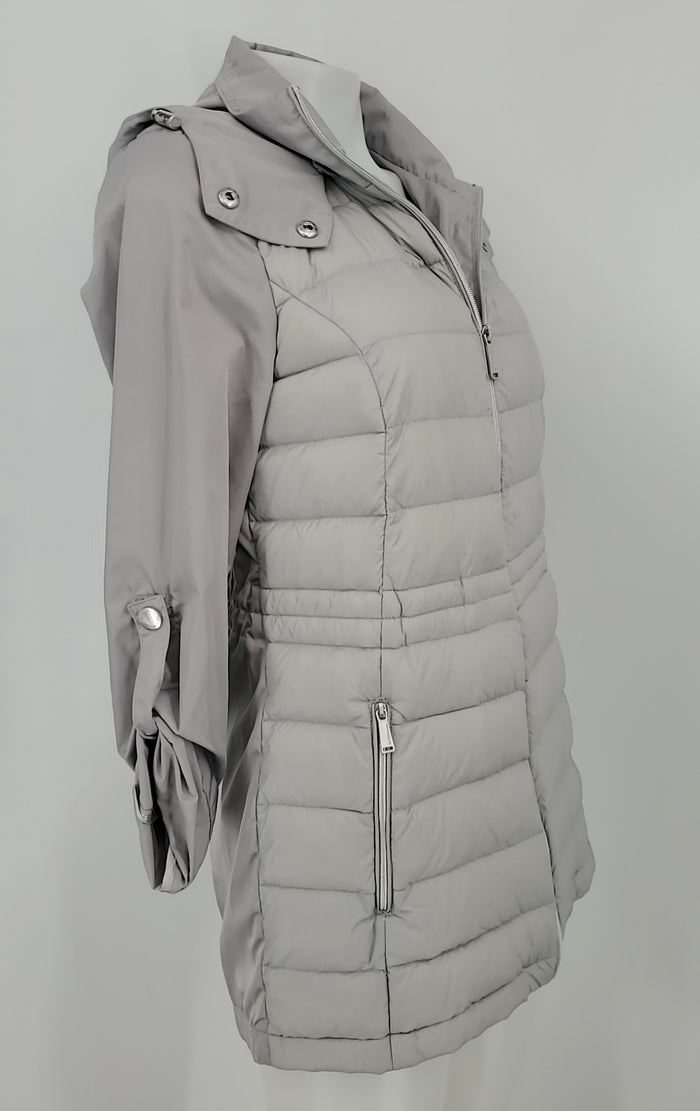 BCBG Gray Puffer Zip Front Women Size SMALL (S) Jacket