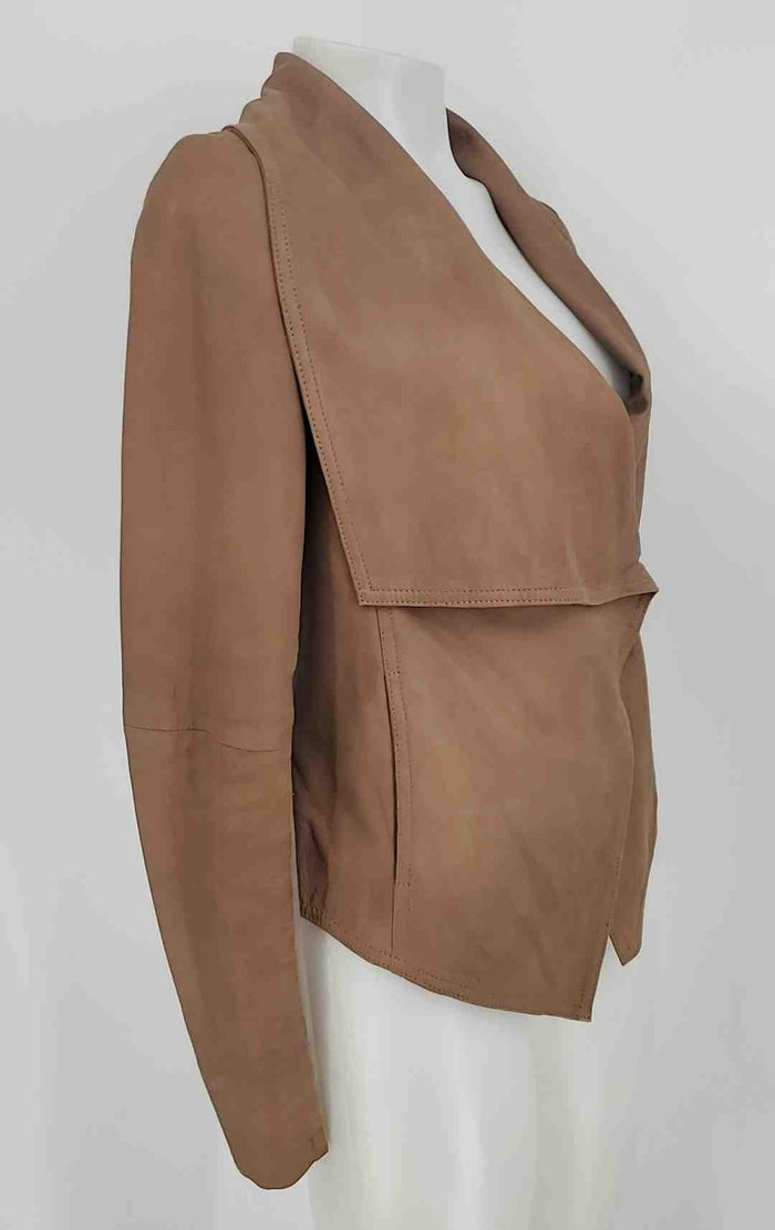 SCOOP Brown Leather Asymmetrical Women Size SMALL (S) Jacket