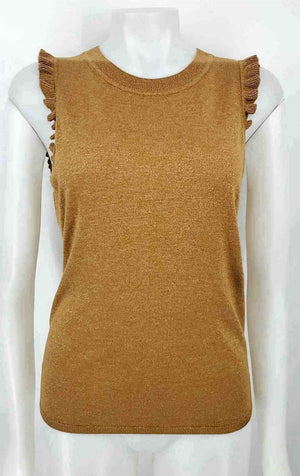 PAIGE Tan Knit Sparkle Tank Size LARGE  (L) Sweater