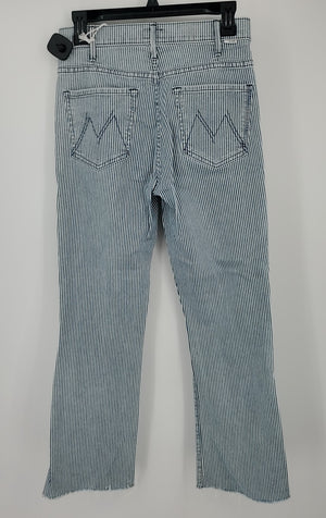 MOTHER Blue White Pinstriped High Rise - Bootcut Size 6  (S) Jeans