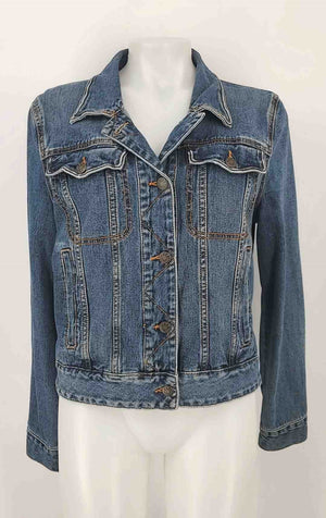 FREE PEOPLE Blue Denim Classic Jean Jacket Women Size LARGE  (L) Jacket