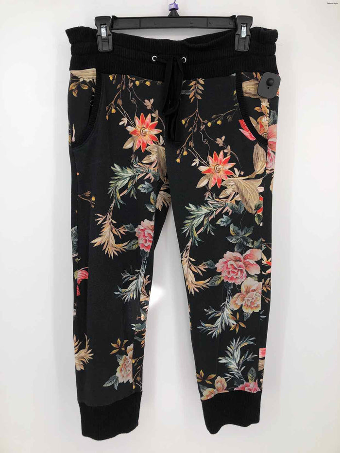 JOHNNY WAS Black Pink Multi Floral Jogger Pants