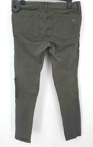 RAG & BONE Olive Green Leather Trim Skinny Size 29 (M) Pants