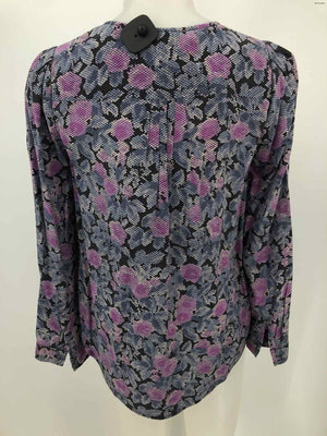 JOIE Purple Gray Multi Silk Print Longsleeve Size SMALL (S) Top