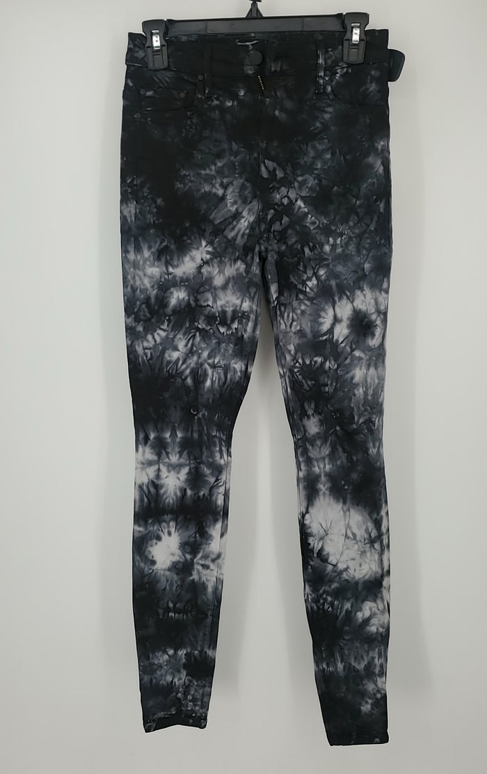 MOTHER Black Gray Multi Dyed Print High Rise Skinny Size 27 (S) Jeans