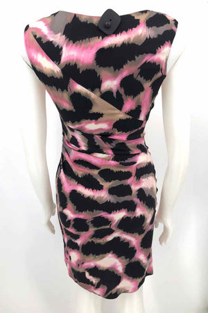 DVF - DIANE VON FURSTENBERG Pink Blue Multi Silk Print Tank Size 2  (XS) Dress