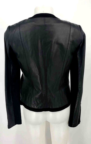 VEDA Black Leather Zip Up Longsleeve Women Size MEDIUM (M) Jacket