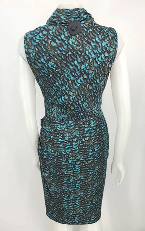 ALL SAINTS Green Blue Multi Print Sleeveless Size MEDIUM (M) Dress