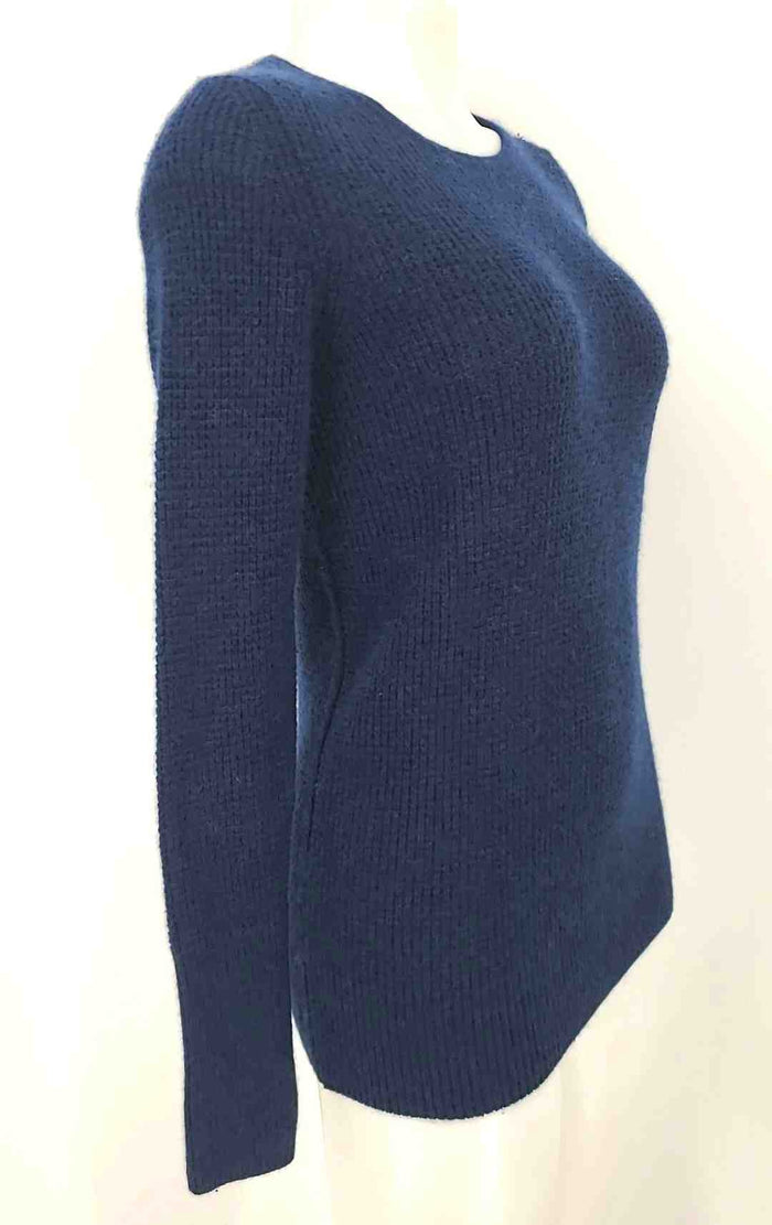 WHITE + WARREN Blue Cashmere Waffle Longsleeve Size MEDIUM (M) Sweater