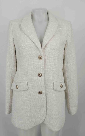 MAISON D'AMELIE White Tweed Longsleeve Women Size MEDIUM (M) Jacket