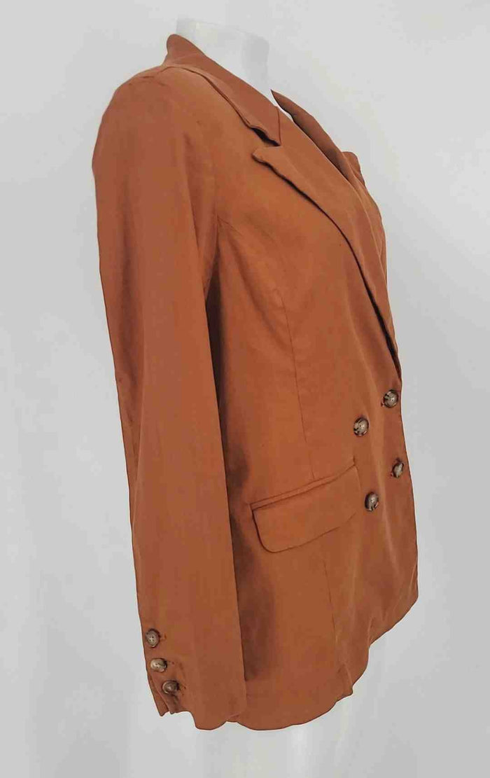 EVEREVE Brown Linen Blend Double Breasted Women Size SMALL (S) Jacket