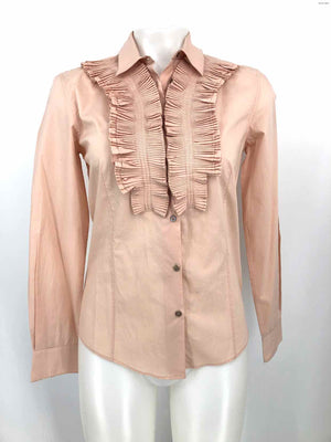 PAUL SMITH Pink Ruffle Trim Button Up Size 38 (Small) Top