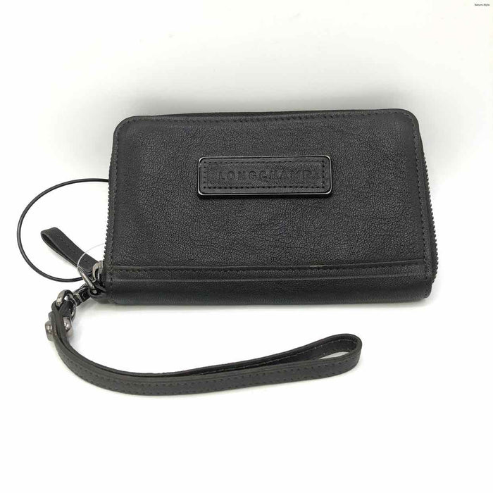 LONGCHAMP Black Leather Zip Around Wallet