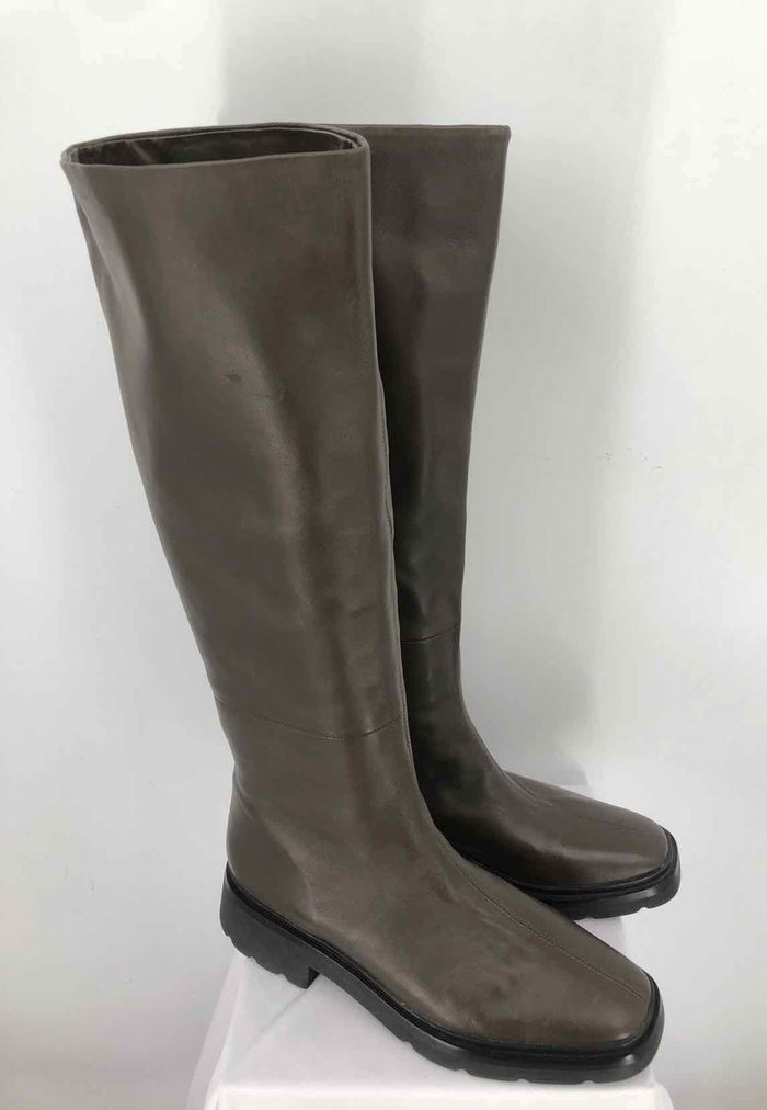 VINCE Brown Black Leather Knee High Boot Shoe Size 11 Shoes