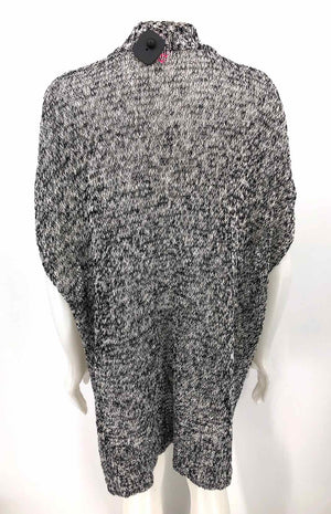 EILEEN FISHER Black White Crochet Wrap Size X-LARGE Sweater