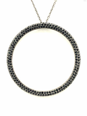 NADRI Gunmetal Black Crystal Pre Loved Circle Necklace