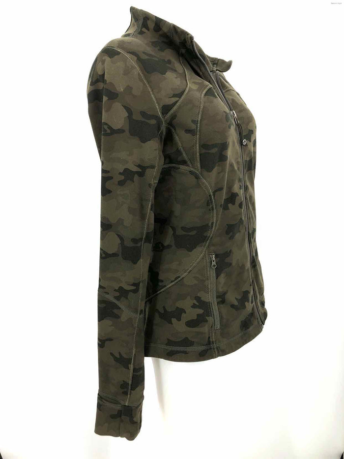 LULULEMON Olive Green Camouflage Zip Hoodie Size MEDIUM (M) Activewear Jacket