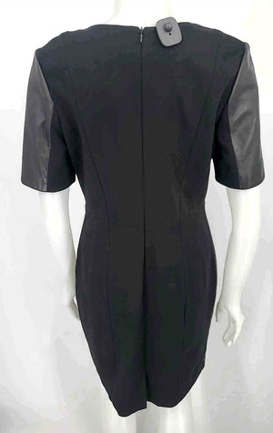 ANTONIO MELANI Black Leather Short Sleeves Size 12  (L) Dress