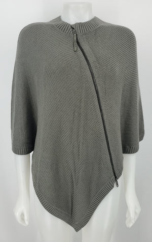 LULULEMON Olive Knit Zip Up Poncho Size One Size (M) Activewear Sweater