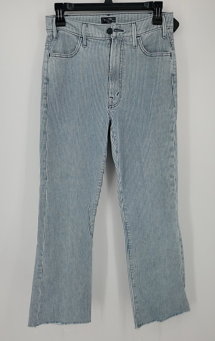 MOTHER Blue White Pinstriped High Rise - Bootcut Size 6  (S) Jeans