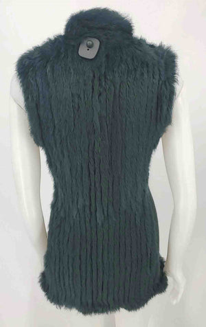 LOVE TOKEN Hunter Green Fur Vest Women Size X-SMALL Jacket