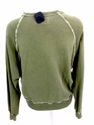 THE GREAT Olive Cotton Distressed Pullover Size 0  (XS) Top