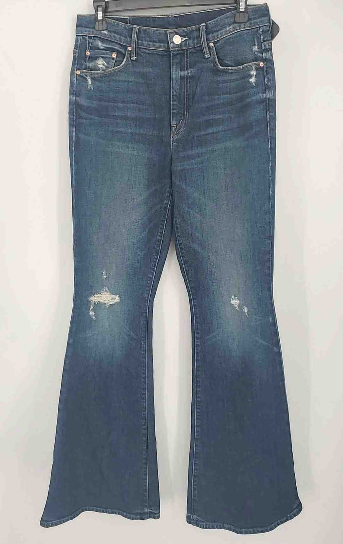 MOTHER SNACKS! Dk Blue Denim Distressed Size SMALL (S) Pants