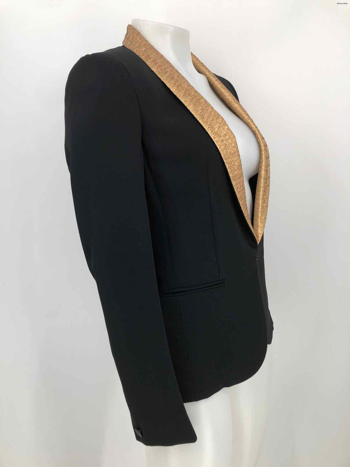 RAG & BONE Black Gold USA Made! Blazer Women Size X-SMALL Jacket