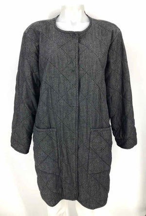 EILEEN FISHER Gray Quilted Snap Up Women Size Petite (S) Jacket