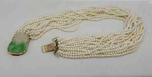 White Green 14K Gold Pearl 14k-Necklace