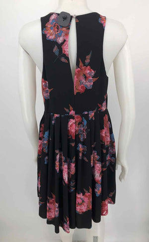 FREE PEOPLE Black Pink Multi Floral Sleeveless Size 12  (L) Dress