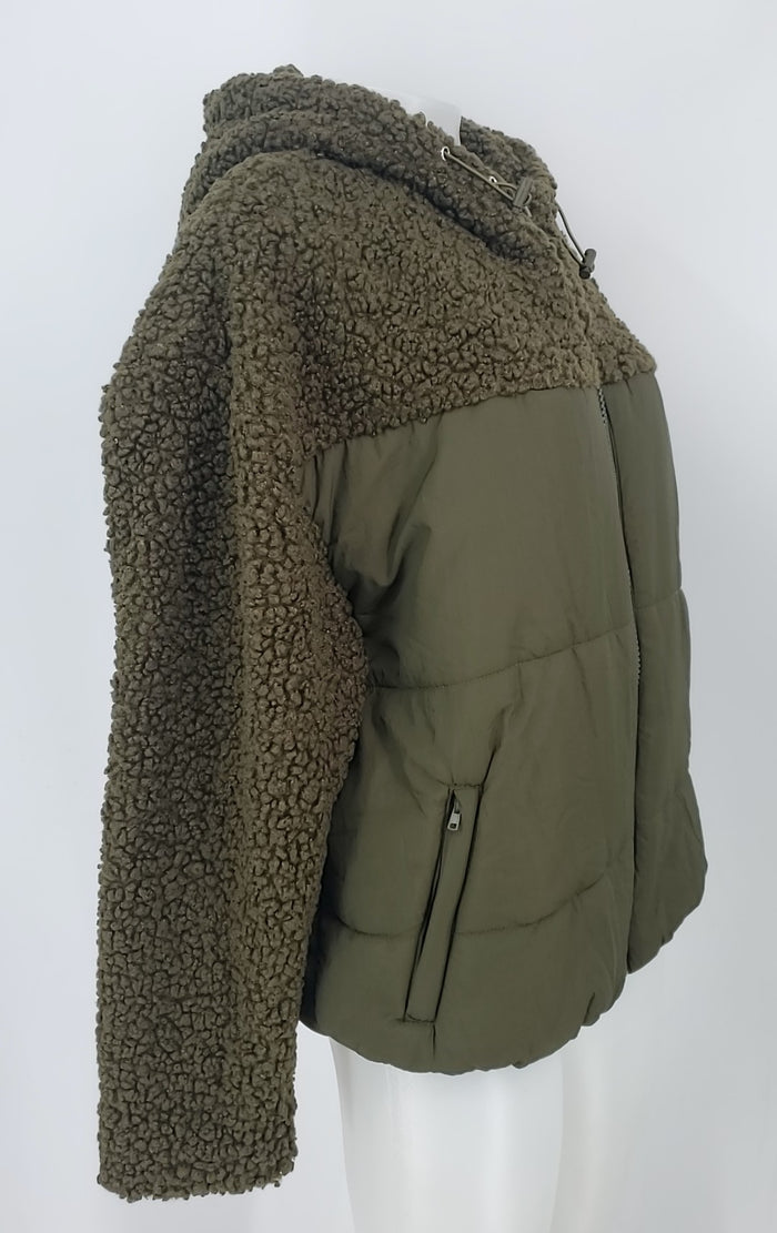 VICI Olive Green Sherpa Pullover Women Size SMALL (S) Jacket