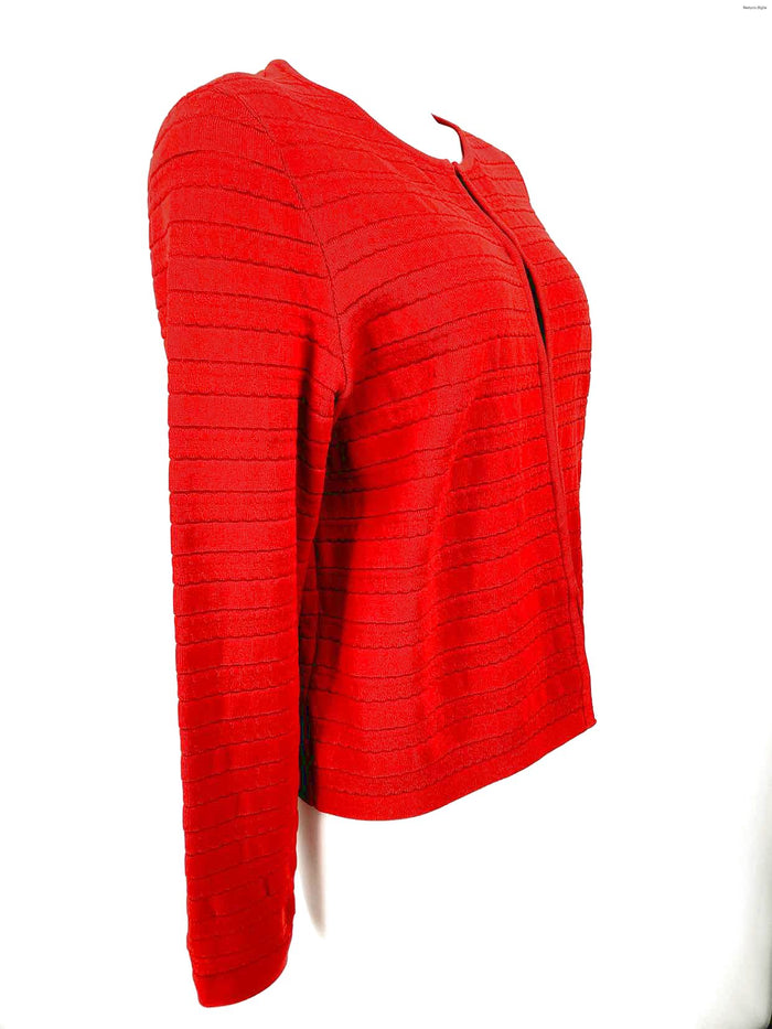 LK BENNETT Red Knit Cardigan Women Size LARGE  (L) Jacket