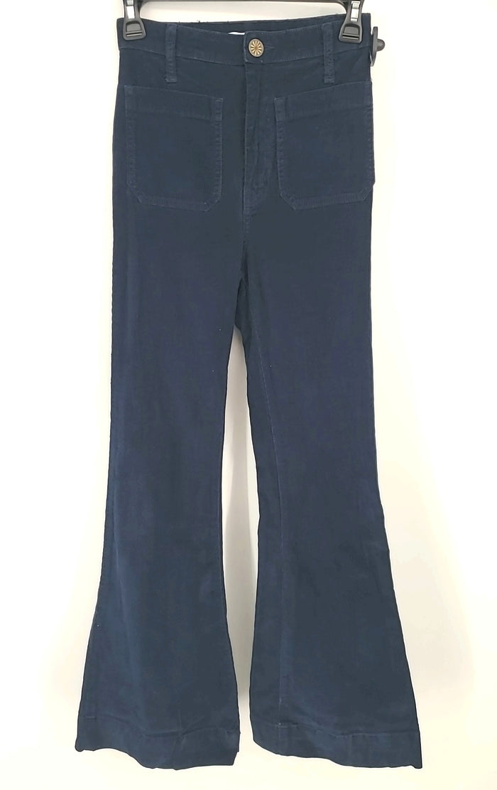 SHOW ME YOUR MUMU Navy Corduroy Ribbed Bell Bottom Size X-SMALL Pants