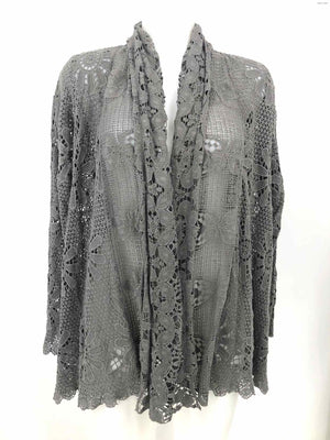 JOHNNY WAS Gray Crochet Wrap Size MEDIUM (M) Top