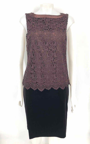 MILLY Chocolate Lace Velvet Top & Skirt Size 8  (M) Skirt Set